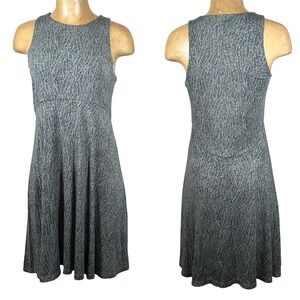 Athleta Womens Gray Printed Sleeveless Fit & Flare Modal Mini Dress Size M